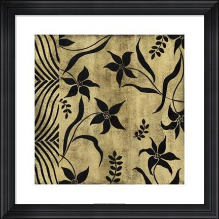 Framed Petals And Herringbone II Print