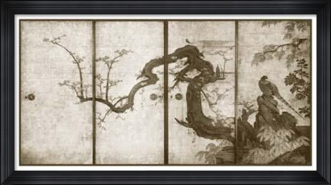 Framed Cherry Blossoms And Pheasant Print