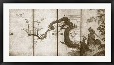 Framed Cherry Blossoms And Pheasant Print