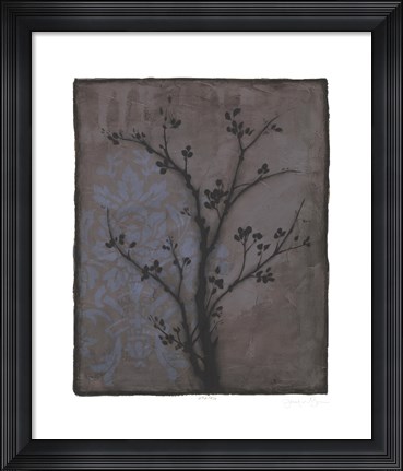 Framed Branch In Silhouette IV Print