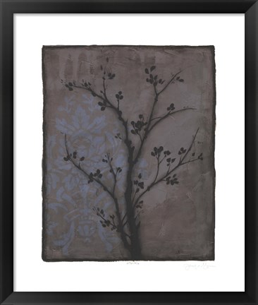 Framed Branch In Silhouette IV Print