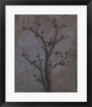 Framed Branch In Silhouette IV Print