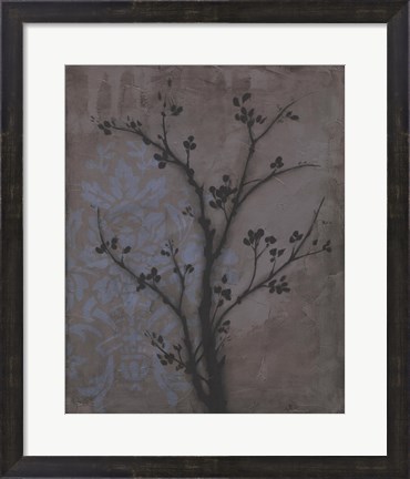 Framed Branch In Silhouette IV Print