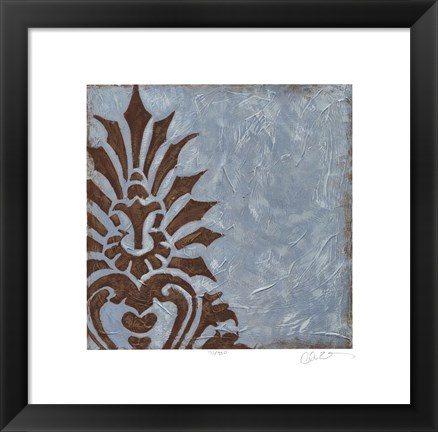 Framed Silver Damask I Print