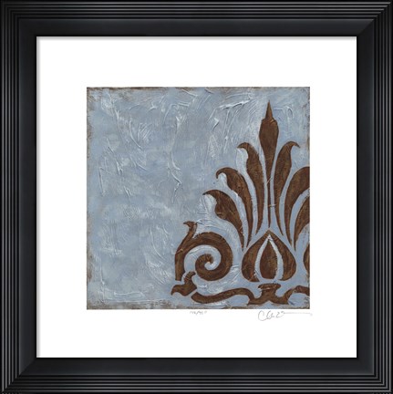 Framed Silver Damask II Print