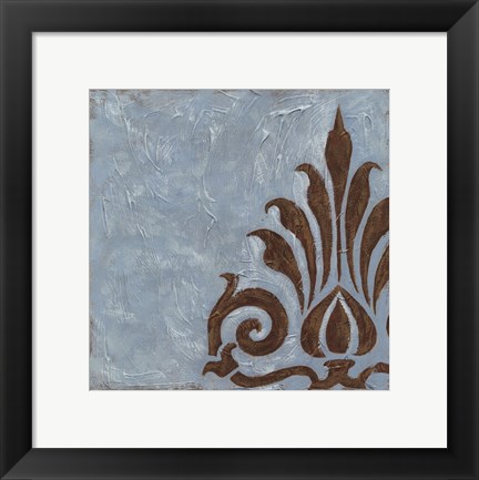 Framed Silver Damask II Print