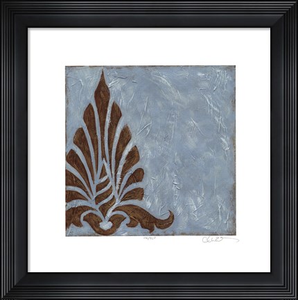 Framed Silver Damask III Print