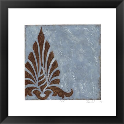 Framed Silver Damask III Print