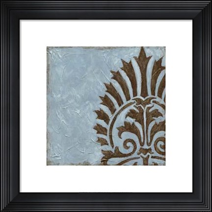 Framed Silver Damask IV Print