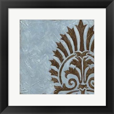 Framed Silver Damask IV Print