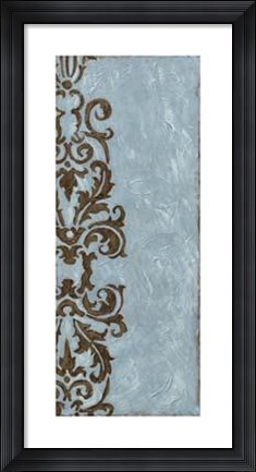 Framed Silver Damask V Print