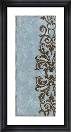 Framed Silver Damask VI Print