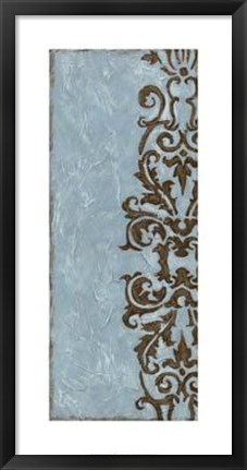 Framed Silver Damask VI Print