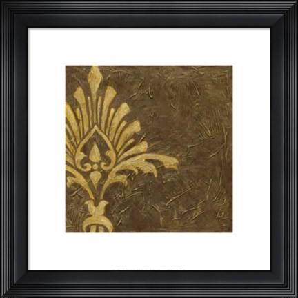 Framed Gold Damask I Print