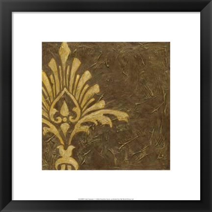 Framed Gold Damask I Print