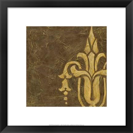 Framed Gold Damask II Print