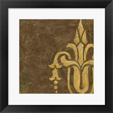 Framed Gold Damask II Print