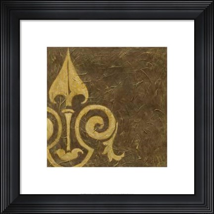 Framed Gold Damask III Print