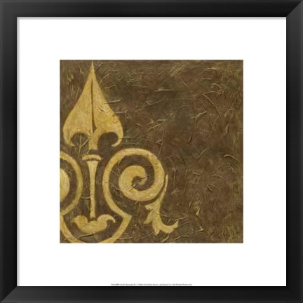 Framed Gold Damask III Print