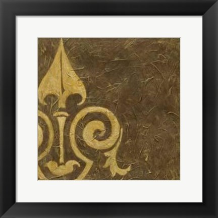 Framed Gold Damask III Print