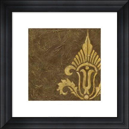 Framed Gold Damask IV Print