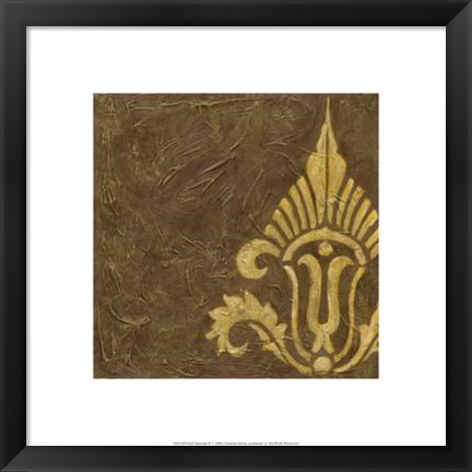 Framed Gold Damask IV Print