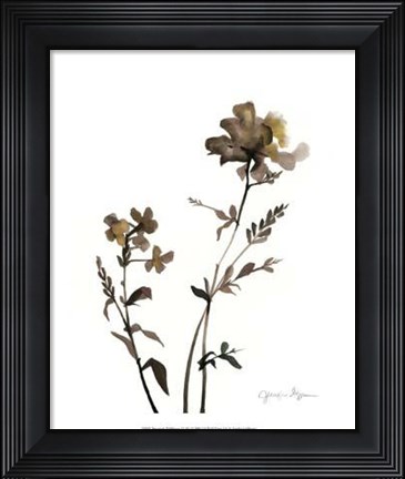 Framed Watermark Wildflowers VI Print