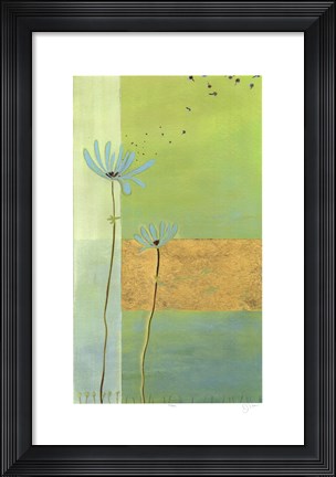 Framed Blue Seedlings I Print