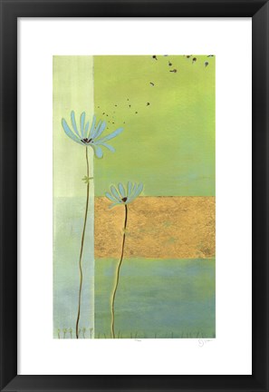 Framed Blue Seedlings I Print