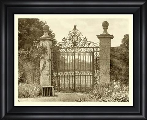 Framed Sepia Garden View II Print
