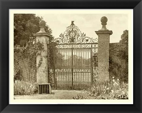 Framed Sepia Garden View II Print