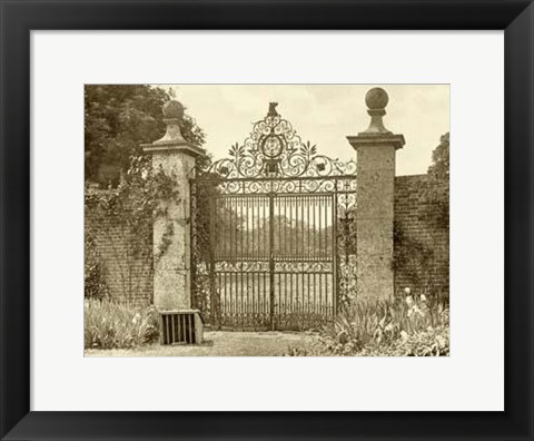 Framed Sepia Garden View II Print