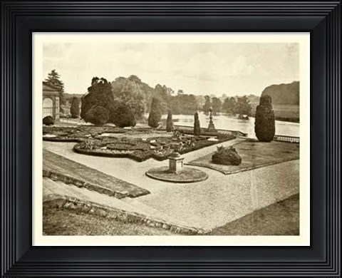 Framed Sepia Garden View III Print