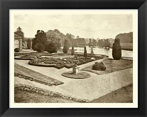 Framed Sepia Garden View III Print