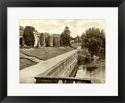 Framed Sepia Garden View IV Print