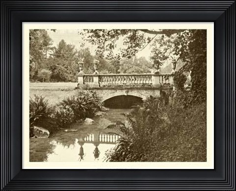 Framed Sepia Garden View V Print