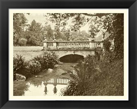 Framed Sepia Garden View V Print