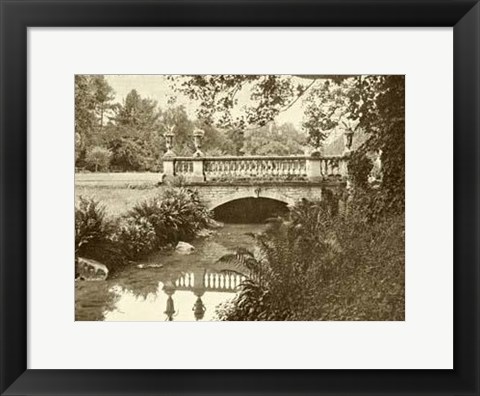 Framed Sepia Garden View V Print