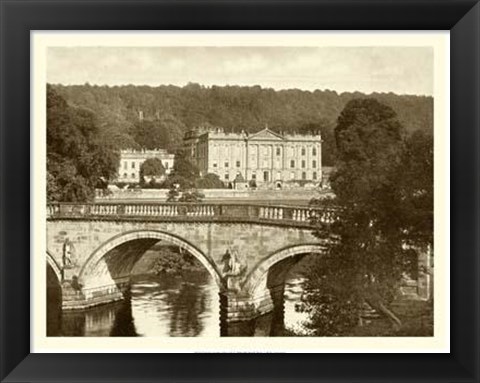 Framed Sepia Garden View VI Print