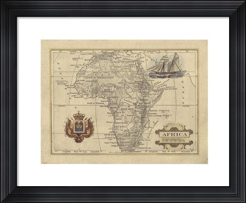 Framed Antique Map Of Africa Print
