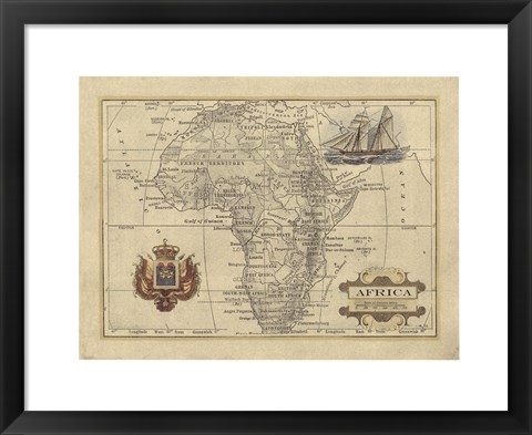 Framed Antique Map Of Africa Print