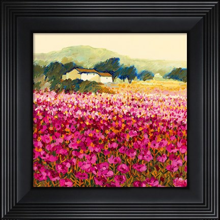 Framed Le Jardin Rouge, Provence Print