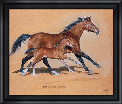 Framed Hasili with Foal Print