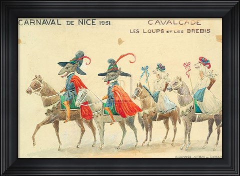 Framed Carnaval De Nice, 1951 Print