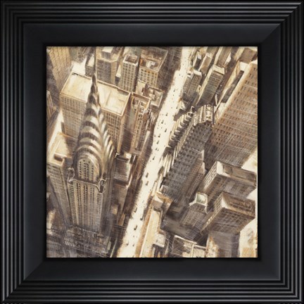 Framed Aerial View of Chrysler Building Print