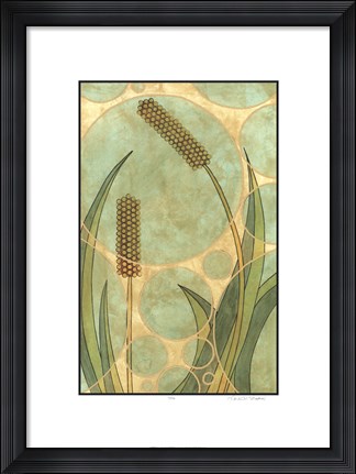 Framed Tranquil Cattails II Print