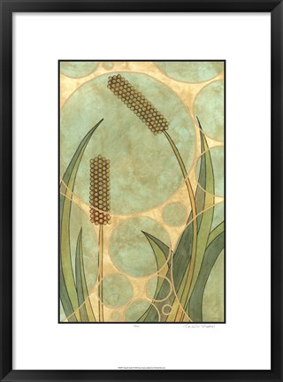 Framed Tranquil Cattails II Print
