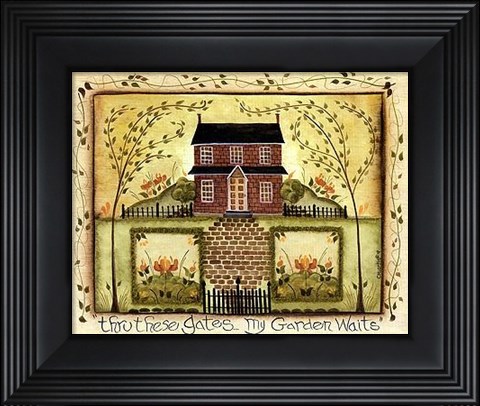 Framed Thru These Gates... My Garden Waits Print