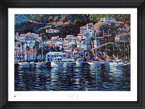Framed Harbor Reflections Print