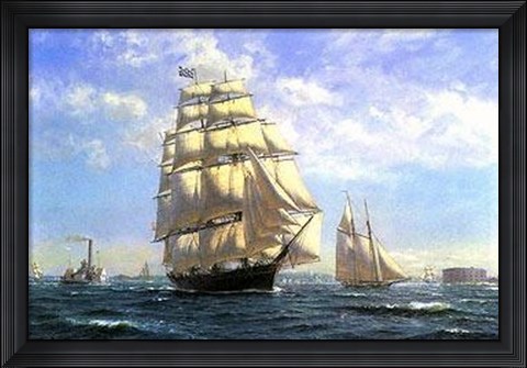 Framed &#39;Challenge&#39; Leaving New York In The 1850 Print